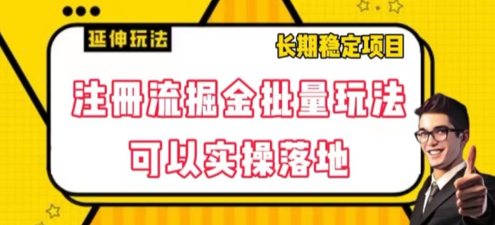 注册流掘金批量玩法，可以实操落地【揭秘】-成长印记