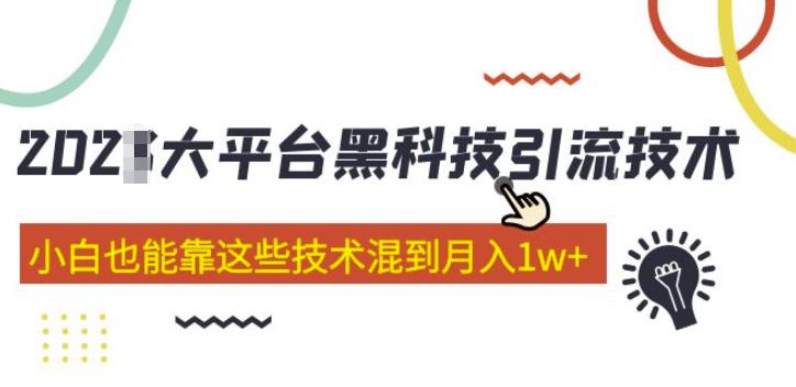 大平台黑科技引流技术，小白也能靠这些技术混到月入1w+(2022年的课程）-成长印记