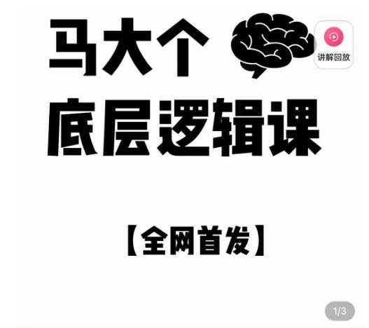 马大个·底层逻辑课，51节底层逻辑智慧课-价值1980元-成长印记