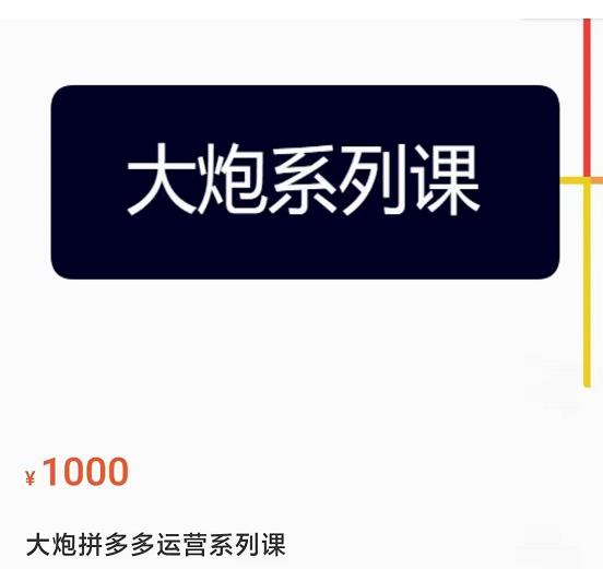 大炮拼多多运营系列课，各类​玩法合集，拼多多运营玩法实操-成长印记