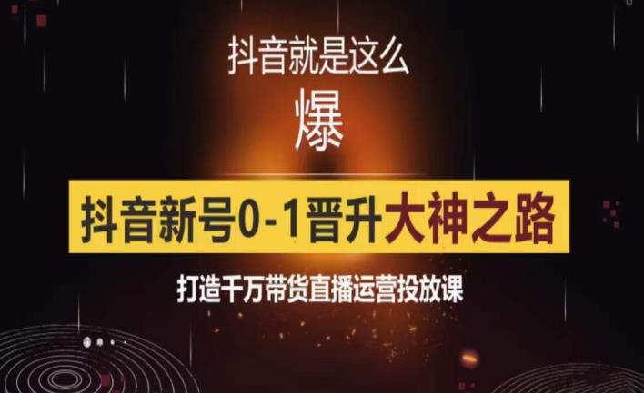 0粉自然流实战起号课，抖音新号0~1晋升大神之路，打造千万带货直播运营投放课-成长印记