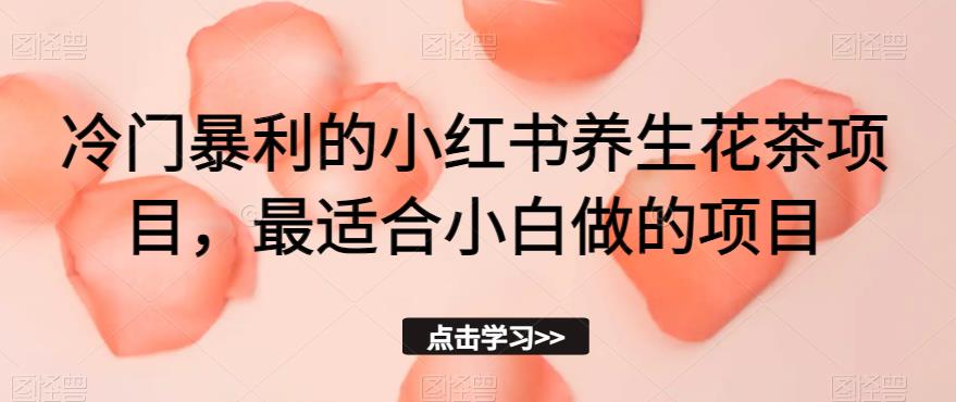 冷门暴利的小红书养生花茶项目，最适合小白做的项目【揭秘】-成长印记