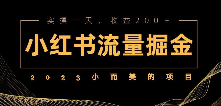 2023小而美的项目，小红书流量掘金，实操一天，收益200+【揭秘】-成长印记