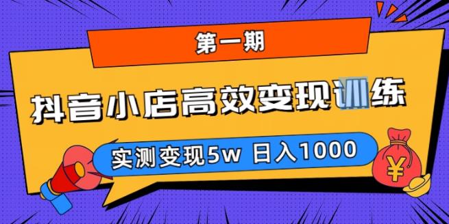 抖音小店高效变现训练营（第一期）,实测变现5w，日入1000【揭秘】-成长印记