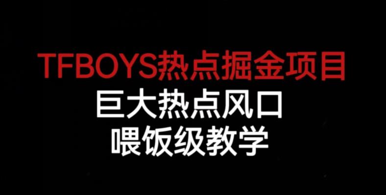 TFBOYS热点掘金项目，巨大热点风口，喂饭级教学-成长印记