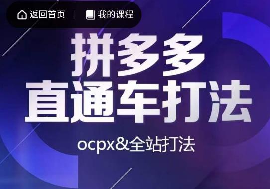 互力·拼多多直通车打法，ocpx&全站打法-成长印记