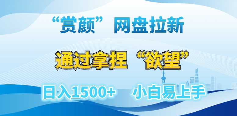 “赏颜”网盘拉新赛道，通过拿捏“欲望”日入1500+，小白易上手【揭秘】-成长印记