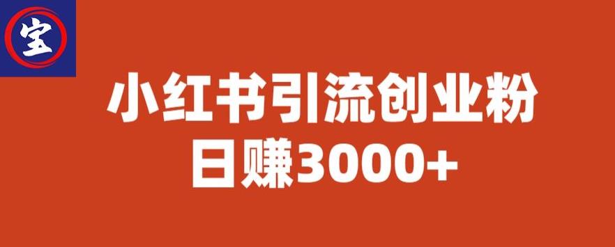 宝哥小红书引流创业粉，日赚3000+【揭秘】-成长印记