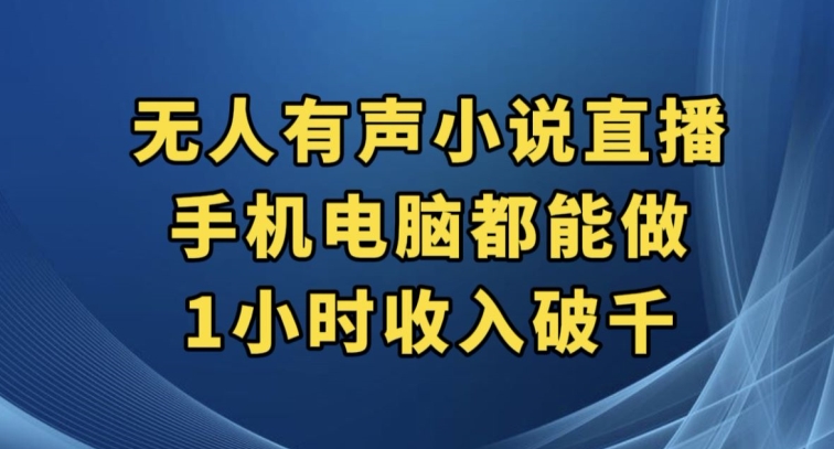 抖音无人有声小说直播，手机电脑都能做，1小时收入破千【揭秘】-成长印记