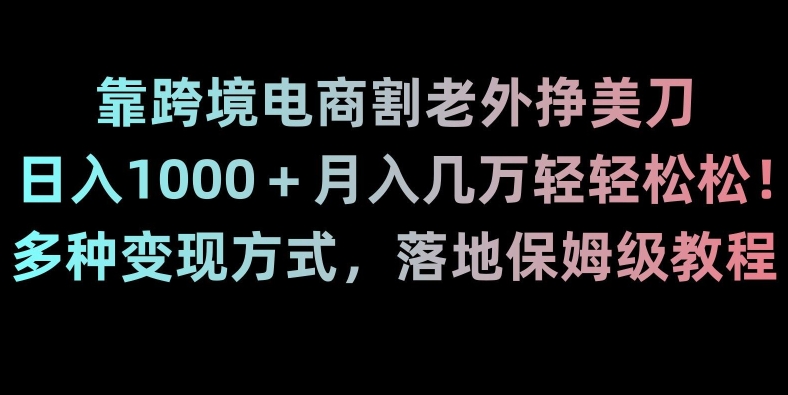 靠跨境电商割老外挣美刀，日入1000＋月入几万轻轻松松！多种变现方式，落地保姆级教程【揭秘】-成长印记