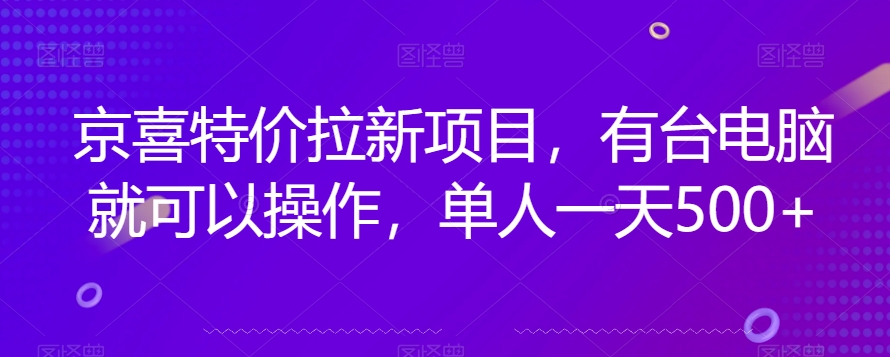 京喜特价拉新新玩法，有台电脑就可以操作，单人一天500+【揭秘】-成长印记