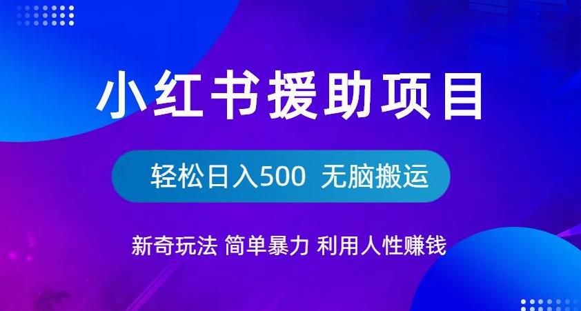 小红书援助项目新奇玩法，简单暴力，无脑搬运轻松日入500【揭秘】-成长印记