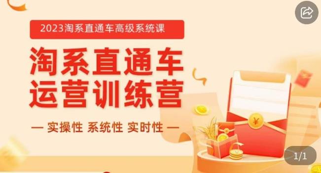 冠东·2023淘系直通车高级系统课，​实操性，系统性，实时性，直通车完整体系教学-成长印记