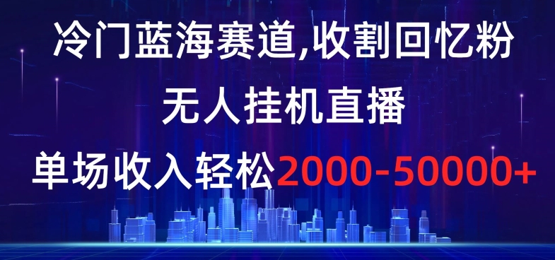 冷门蓝海赛道，收割回忆粉，无人挂机直播，单场收入轻松2000-5w+【揭秘】-成长印记