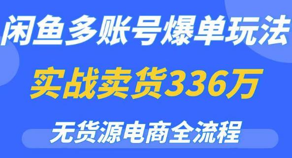 闲鱼多账号爆单玩法，无货源电商全流程，超简单的0门槛变现项目【揭秘】-成长印记