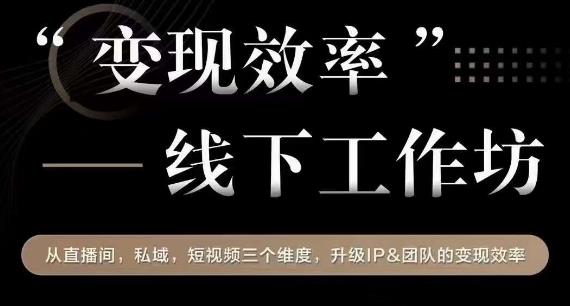 变现效率线下工作坊，从‮播直‬间、私域、‮视短‬频‮个三‬维度，升级IP和团队变现效率-成长印记