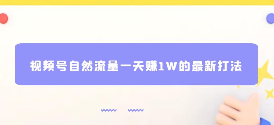 视频号自然流量一天赚1W的最新打法，基本0投资【揭秘】-成长印记