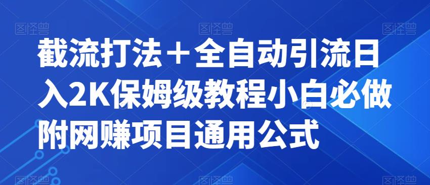 截流打法＋全自动引流日入2K保姆级教程小白必做，附项目通用公式【揭秘】-成长印记