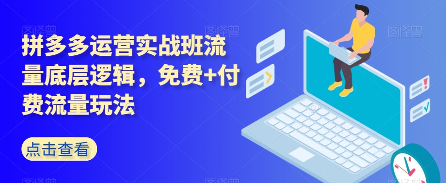 拼多多运营实战班流量底层逻辑，免费+付费流量玩法-成长印记