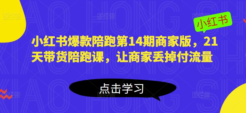 小红书爆款陪跑第14期商家版，21天带货陪跑课，让商家丢掉付流量-成长印记