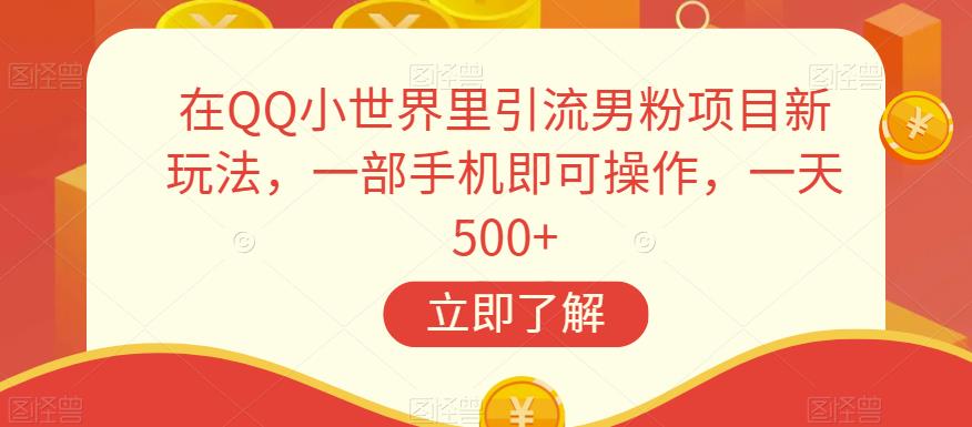 在QQ小世界里引流男粉项目新玩法，一部手机即可操作，一天500+【揭秘】-成长印记