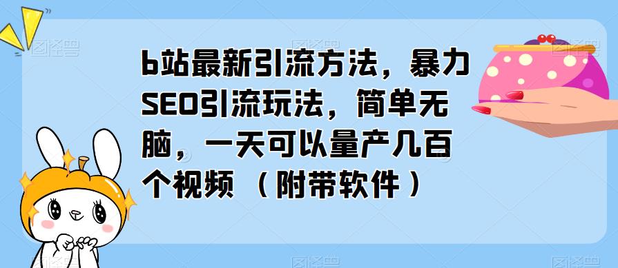 b站最新引流方法，暴力SEO引流玩法，简单无脑，一天可以量产几百个视频（附带软件）-成长印记