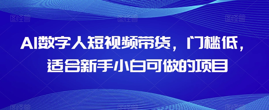 AI数字人短视频带货，门槛低，适合新手小白可做的项目-成长印记