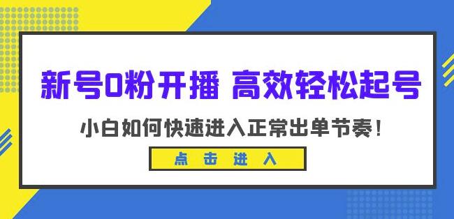 新号0粉开播-高效轻松起号，小白如何快速进入正常出单节奏（10节课）-成长印记