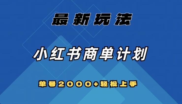 全网首发，小红书商单计划最新玩法，单号2000+可扩大可复制【揭秘】-成长印记