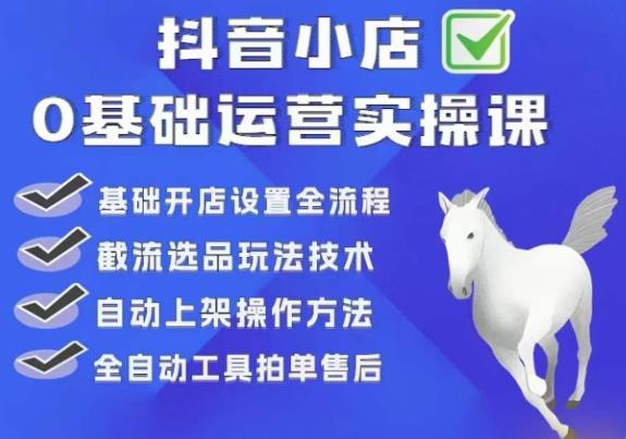 白马电商·0基础抖店运营实操课，基础开店设置全流程，截流选品玩法技术-成长印记