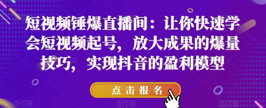 短视频锤爆直播间：让你快速学会短视频起号，放大成果的爆量技巧，实现抖音的盈利模型-成长印记