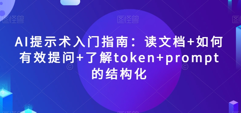 AI提示术入门指南：读文档+如何有效提问+了解token+prompt的结构化【揭秘】-成长印记