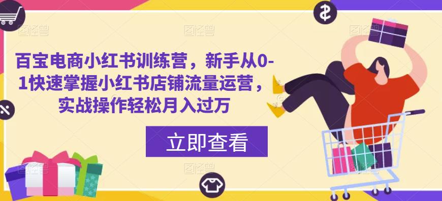 百宝电商小红书训练营，新手从0-1快速掌握小红书店铺流量运营，实战操作轻松月入过万-成长印记