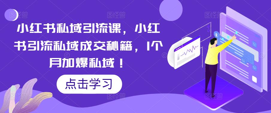 小红书私域引流课，小红书引流私域成交秘籍，1个月加爆私域！-成长印记