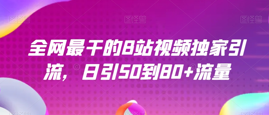 全网最干的B站视频独家引流，日引50到80+流量【揭秘】-成长印记