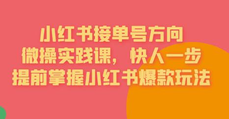 接单号方向·小红书微操实践课，快人一步，提前掌握小红书爆款玩法-成长印记