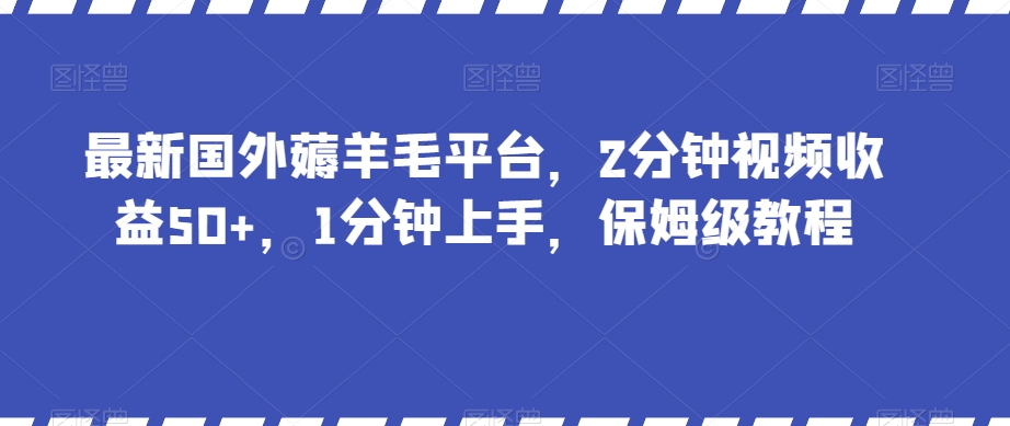 最新国外薅羊毛平台，2分钟视频收益50+，1分钟上手，保姆级教程【揭秘】-成长印记