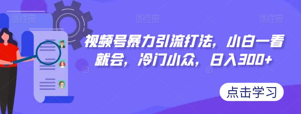 视频号暴力引流打法，小白一看就会，冷门小众，日入300+【揭秘】-成长印记