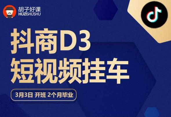 胡子好课 抖商D3短视频挂车：内容账户定位+短视频拍摄和剪辑+涨粉短视频实操指南等-成长印记