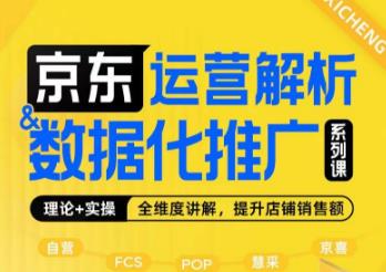 京东运营解析与数据化推广系列课，全维度讲解京东运营逻辑+数据化推广提升店铺销售额-成长印记