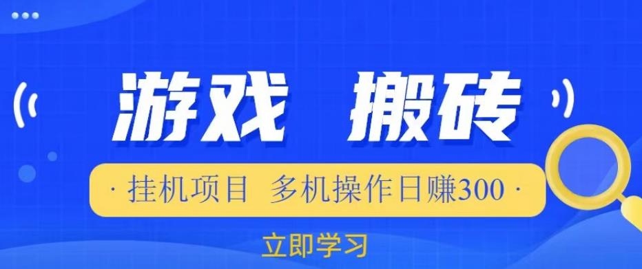 游戏挂机挂机项目，多机操作，日赚300【揭秘】-成长印记