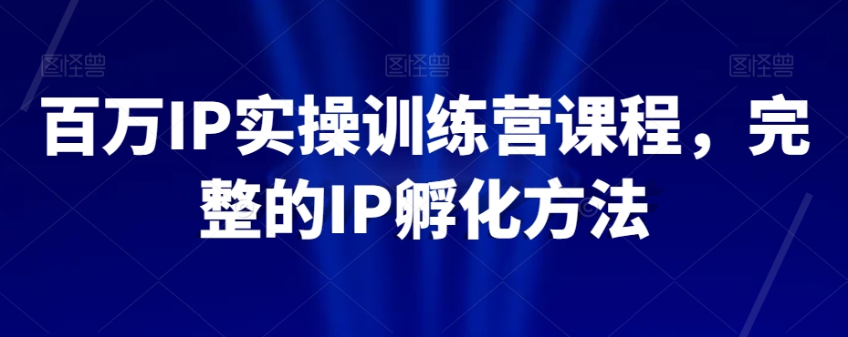 百万IP实操训练营课程，完整的IP孵化方法-成长印记