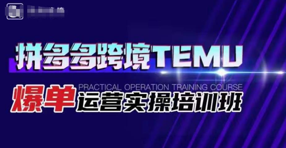 拼多多跨境TEMU爆单运营实操培训班，海外拼多多的选品、运营、爆单-成长印记