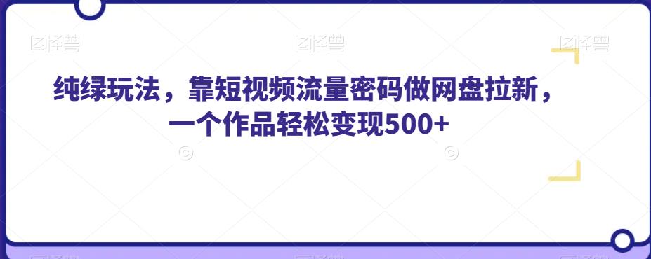 纯绿玩法，靠短视频流量密码做网盘拉新，一个作品轻松变现500+【揭秘】-成长印记