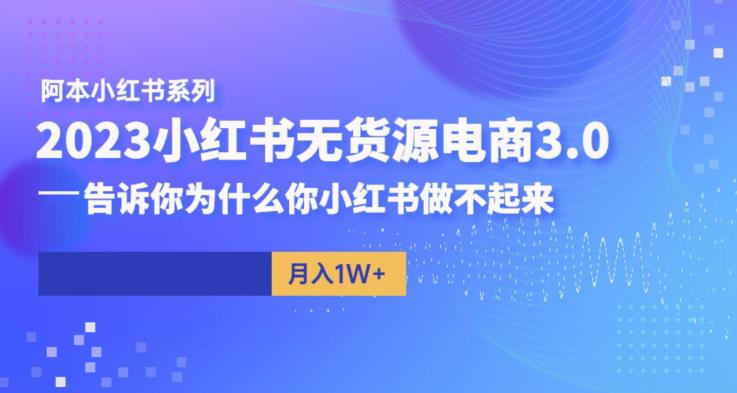 阿本小红书无货源电商3.0，告诉你为什么你小红书做不起来-成长印记