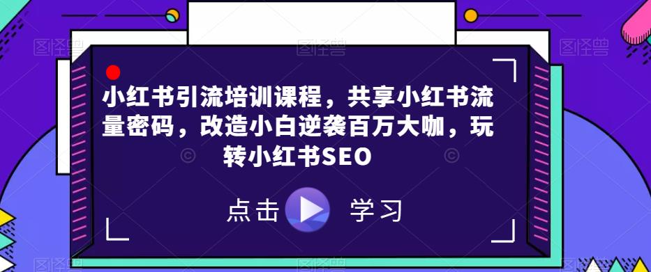 小红书引流培训课程，共享小红书流量密码，改造小白逆袭百万大咖，玩转小红书SEO-成长印记