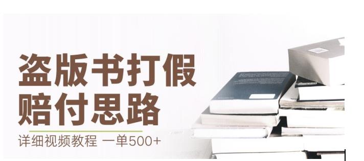 最新盗版书赔付打假项目，一单利润500+【详细玩法视频教程】【仅揭秘】-成长印记