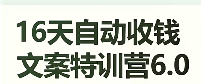 16天自动收钱文案特训营6.0，学会儿每天自动咔咔收钱-成长印记