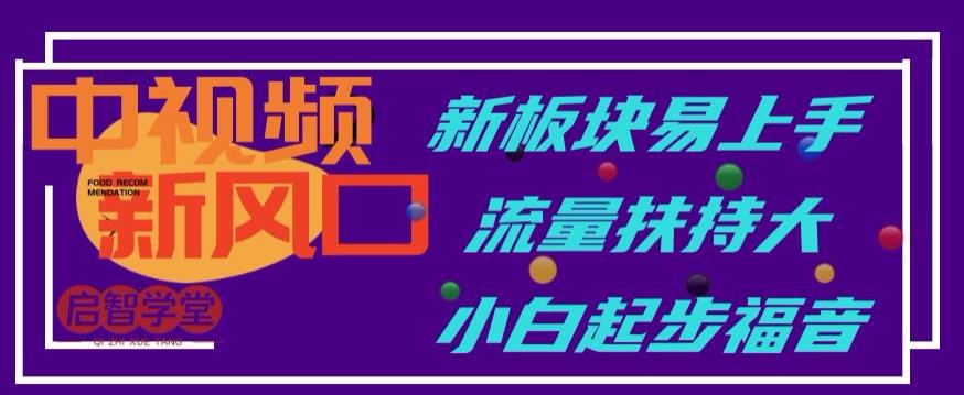 中视频新风口，新板块易上手，流量扶持大，小白起步福音【揭秘】-成长印记