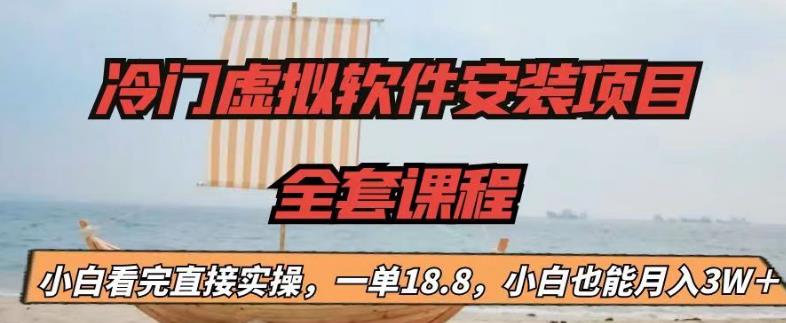 冷门虚拟软件安装项目，一单18.8，小白也能月入3W＋【揭秘】-成长印记